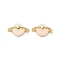 Brass Micro Pave Clear Cubic Zirconia Planet Connector Charms, Cadmium Free & Nickel Free & Lead Free, with White Synthetic Opal, Real 18K Gold Plated, 10x17.5x9mm, Hole: 0.9mm