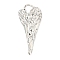 Non-Tarnish 304 Stainless Steel Big Pendants, Textured, Heart Charm, Stainless Steel Color, 56x25x2mm, Hole: 2mm