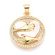 Латунные микропаве прозрачные подвески с фианитом KK-N268-63G-1