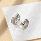 Латунные серьги-кольца из прозрачного кубического циркония EJEW-M077-20P-5