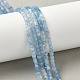Нити бусин градиентного цвета натурального аквамарина G-G271-F01-3x3mm-1