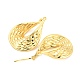 Серьги-кольца из латуни с покрытием в форме капли EJEW-K245-40G-2