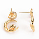 Серьги из латуни с микропейвом и прозрачным фианитом KK-S356-253-NF-4