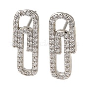 Серьги-гвоздики из латуни с реечным покрытием EJEW-C102-31P