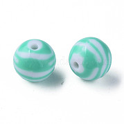 Непрозрачные полосатые акриловые бусины MACR-S373-27B-07