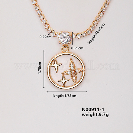 Модное латунное ожерелье со стразами AB9344-1-1
