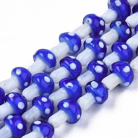 Гриб ручной Lampwork бисер пряди LAMP-R116-12A-1