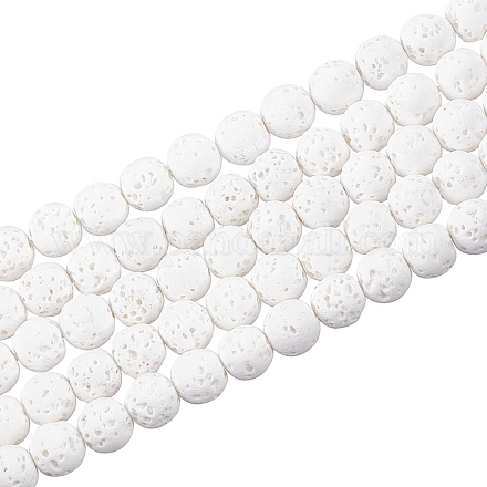 Synthetic Lava Rock Beads Strands G-S247-6mm-08-1-1