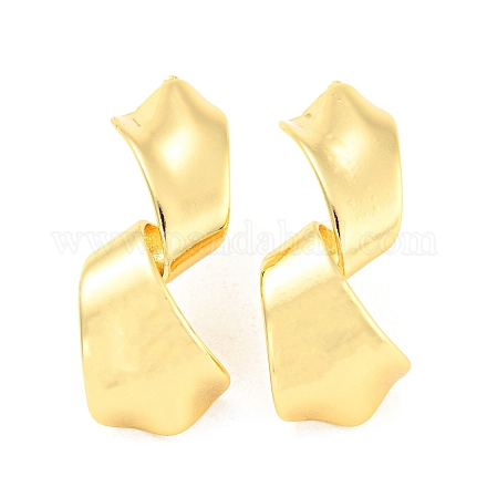 Серьги-гвоздики из латуни с покрытием стойки EJEW-A028-29G-1