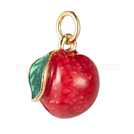 Латунные эмалевые подвески с фруктами KK-O140-08-1