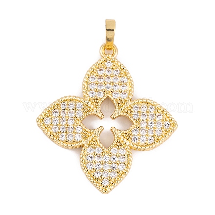 Подвески из латуни и прозрачного циркония с покрытием стойки KK-S374-01G-1