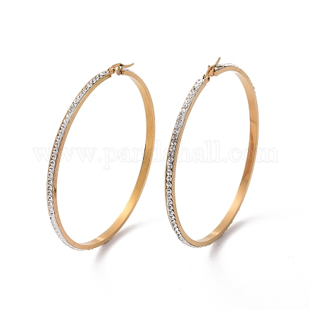Серьги-кольца из нержавеющей стали 304 EJEW-N0031-11G-01G-1