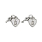 Brass Pave Natural Shell Heart Lock Charms, Clear Cubic Zirconia Key Charms with Jump Rings, Platinum, 12mm, Hole: 3mm