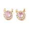 Brass with Cubic Zirconia Beads, Dragon, Real 14K Gold Plated, 10.5x9x6mm, Hole: 2mm