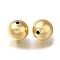 Rack Plating Brass Beads, Long-Lasting Plated, Lead Free & Cadmium Free, Round, Real 18K Gold Plated, 10mm, Hole: 1.6mm