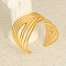 304 Stainless Steel Cuff Bangles for Women, Hollow Out, Golden, Inner Diameter: 2-3/8 inch(5.9cm)