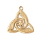 Ion Plating(IP) 304 Stainless Steel Pendants, Trinity Knot Charms, Real 18K Gold Plated, 26.5x25x2mm, Hole: 2.9mm