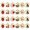 48Pcs 6 Style Alloy Enamel Pendants, Cadmium Free & Nickel Free & Lead Free, Light Gold, Ring with Word and Mixed Fruits, Mixed Color, 24.5x22x1.5mm, Hole: 2mm, 8pcs/style
