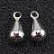 Brass Charms, Chain Extender Drop, Long-Lasting Plated, Teardrop, 925 Sterling Silver Plated, 7.5x4mm, Hole: 1.5mm