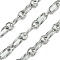 Tarnish Resistant 304 Stainless Steel Chains, Unwelded, with Spool, Stainless Steel Color, 12x6x1.5mm