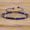 Natural Lapis Lazuli Beaded Braided Bracelets, Adjustable Women's Bracelets, Inner Diameter: 16cm, Bead: 4~4.5x2~2.5mm