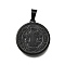 Ion Plating(IP) 304 Stainless Steel Pendants, Flat Round with Saint Benedict Medal, Black, 24.5x22x2.5mm, Hole: 7.5x3.5mm