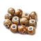Handmade Porcelain Beads, Round, Tan, 6~7x5~6mm, Hole: 2mm