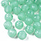 Imitation Jelly Acrylic Beads, Corrugated Beads, Round, Medium Aquamarine, 14x13mm, Hole: 2.5mm, about 356pcs/500g