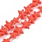 Synthetic Coral Dyed Carved Beads Strands, Starfish, Orange Red, 16~17x14~15x6~6.5mm, Hole: 0.8mm, about 28pcs/strand, 13.19''(33.5cm)