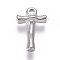 Tarnish Resistant 304 Stainless Steel Pendants, Bamboo Shaped Letter, Stainless Steel Color, Letter.T, 17.5~19x10~16x3~4mm, Hole: 1.8~2mm