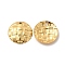 Ion Plating(IP) 304 Stainless Steel Pendants, Flat Round Charm, Real 18K Gold Plated, 20x3mm, Hole: 1.8mm