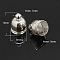 Brass Cord Ends, Platinum, 9x6mm, Hole: 1mm, Inner Diameter: 5mm