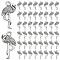 120Pcs Tibetan Style Alloy Pendants, Cadmium Free & Lead Free, Flamingo Shapes, Antique Silver, 23.3x13x2mm, Hole: 2mm