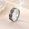 Retro 201 Stainless Steel Enamel Finger Rings for Men, Nuggets, Carved Ring, Antique Silver, US Size 10(19.8mm)