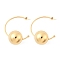 304 Stainless Steel C-Shaped Stud Earrings, Golden, Round, 59x25mm