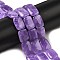 Natural Dyed Malaysia Jade Beads Strands, Rectangle, Violet, 18~18.5x13~13.5x4.5~5mm, Hole: 1.2mm, about 22pcs/strand, 15.87''(40.3cm)