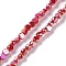 Electroplate Glass Beads Strands, AB Color Plated, Faceted, Flat Round, FireBrick, 4.5x2.5~3mm, Hole: 0.8mm, about 145~150pcs/strand, 21.26''(54cm)