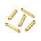 Rack Plating Brass Letter Connector Charms, for Personalized Name Necklace Making, Real 18K Gold Plated, Long-Lasting Plated, Cadmium Free & Nickel Free & Lead Free, Letter.I, 14x2.5x1.5mm, Hole: 1mm