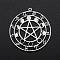 Non-Tarnish 201 Stainless Steel, Laser Cut, Flat Round with 12 Chinese Zodiac Signs, Stainless Steel Color, 37.5x35x1mm, Hole: 1.6mm