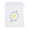 50Pcs Thank You Printed Organza DIY Craft Drawstring Bags, for Valentine Birthday Wedding Party Candy Wrapping, Rectangle, White, 18x13cm