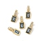 Brass Micro Pave Cubic Zirconia Charms, Rack Plating, Long-Lasting Plated, Lead Free & Cadmium Free, Real 18K Gold Plated, Rectangle, 8.5x3.5x1.5mm, Hole: 2mm