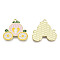 Alloy Enamel Pendants, Cadmium Free & Lead Free, Pumpkin Cart, Golden, Pearl Pink, 24x25x1.3mm, Hole: 1.6mm