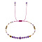 Natural Amethyst & Glass Seed Beads Braided Bead Bracelets for Women, with Non-magnetic Hematite, Inner Diameter: 11 inch(28cm)