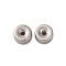 304 Stainless Steel Ear Nuts, Flat Round, Stainless Steel Color, 4x2mm, Hole: 1mm