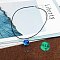Zinc Alloy & Luminous Blue Glass Flat Round with Constellation Pendant Black Waxed Cord Necklaces, Platinum, Gemini, 15.75 inch(40cm)