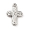 Non-Tarnish 304 Stainless Steel Pendants, Cross Charms, Stainless Steel Color, 19x13.5x3mm, Hole: 1.6mm