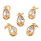 Real 18K Gold Plated Brass Inlaid Cubic Zirconia Charms, with Jump Ring, Long-Lasting Plated, Teardrop, Clear, 9x5x4mm, Jump Ring: 4x0.5mm, 2.5mm Inner Diameter