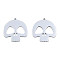 Non-Tarnish 201 Stainless Steel Pendants, Halloween Style, Skull, Stainless Steel Color, 26x25x1mm, Hole: 1.4mm