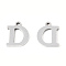 201 Stainless Steel Charms, Alphabet, Letter.D, 8.5x7x1mm, Hole: 1mm