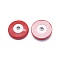 Synthetic Turquoise Cabochons, with Enamel, Half Round with Evil Eye, Red, 11x2~2.5mm
